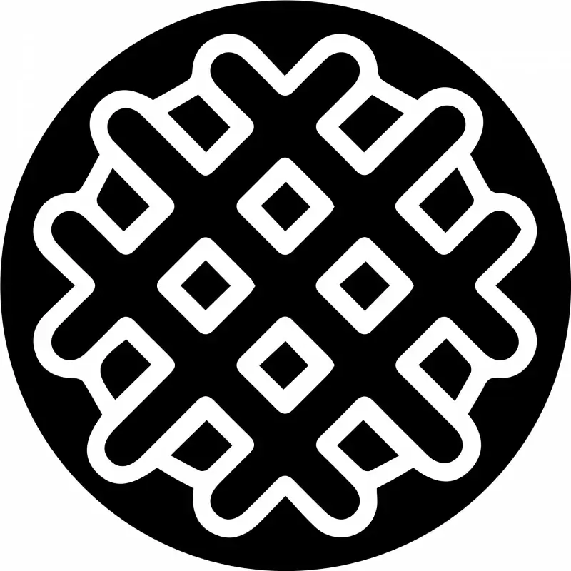 stroopwafel sign icon flat silhouette symmetric geometric design