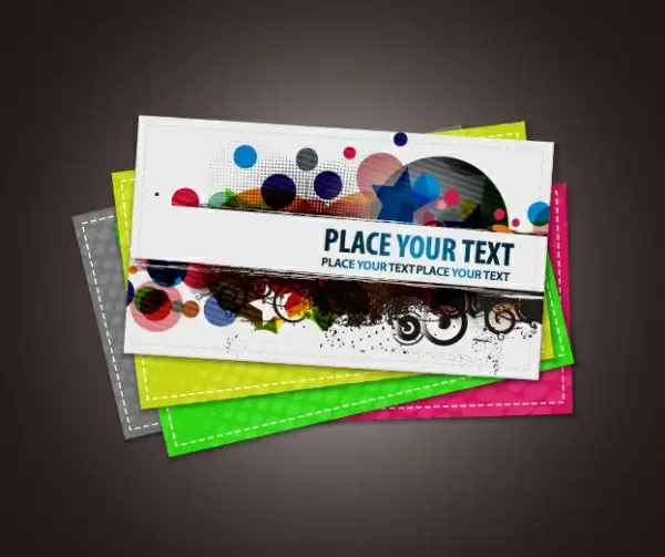 stylish advertising cards design vector