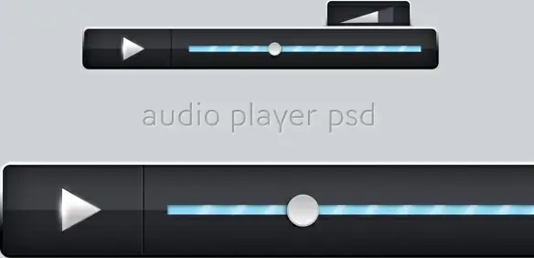 Stylish Black Audio Player PSD