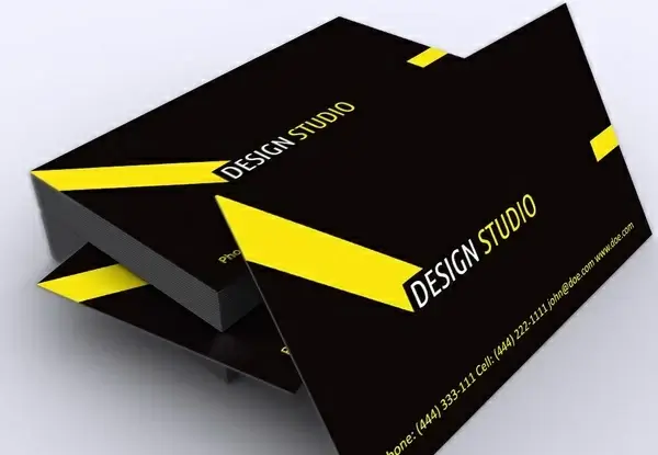 stylish black yellow free corporate business card template