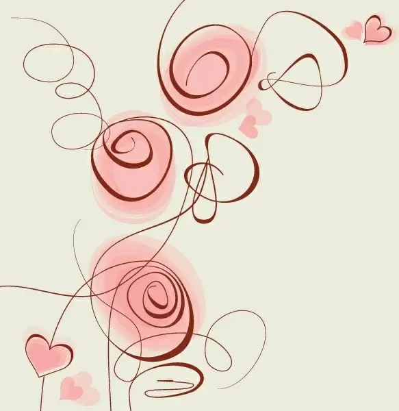 stylish handpainted flowers vector 5