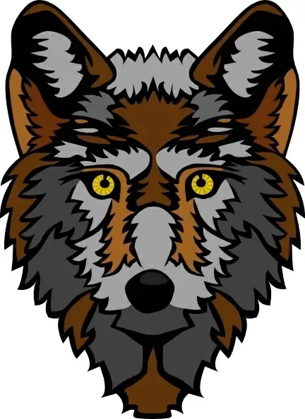 Stylized Wolf Head clip art