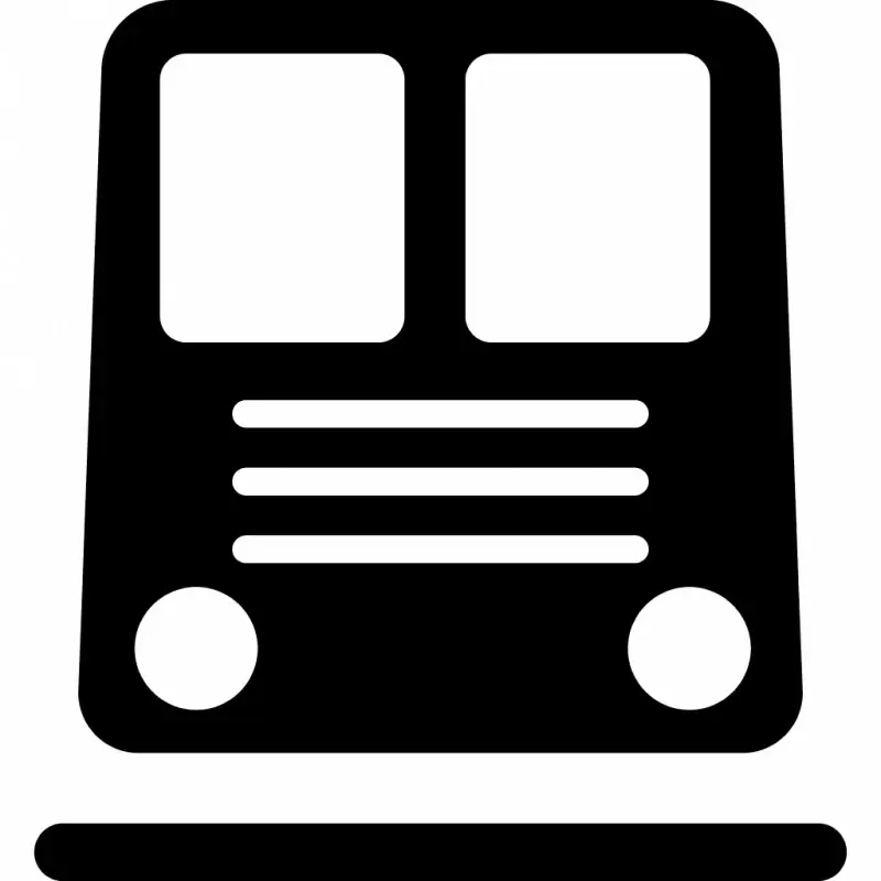 subway sign icon flat black white geometric train locomotive outline