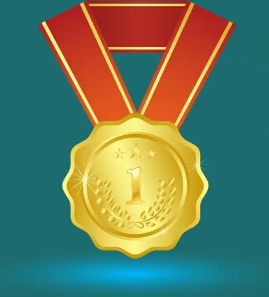 success concept design gold medal decoration closeup style