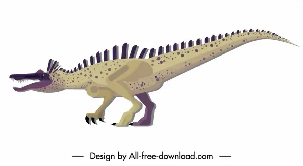 suchominus dinosaur icon colored cartoon character sketch