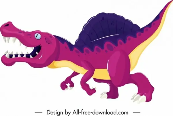 suchominus dinosaur icon colorful sketch cartoon character