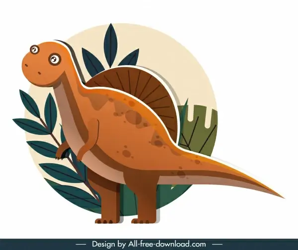 suchominus dinosaur icon cute cartoon sketch classical design