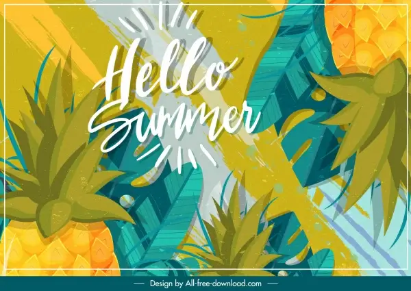 summer background pineapple decor colorful classic design