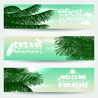 summer banners design vector