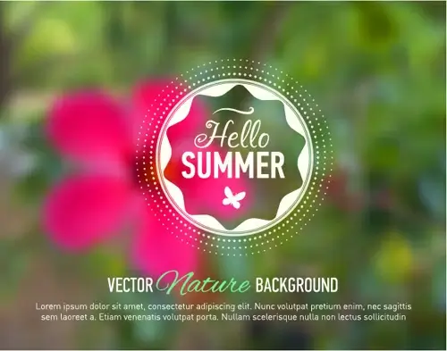summer flower with blurred background vector