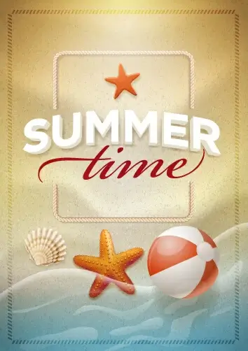 summer holiday time poster cover vector