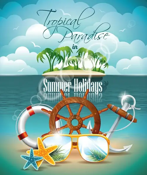 summer night posters design vector