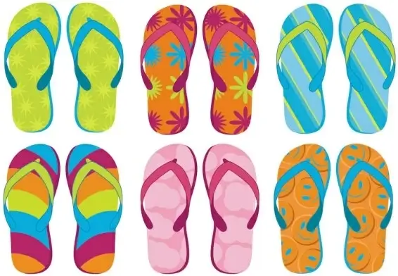 summer sandals 02 vector