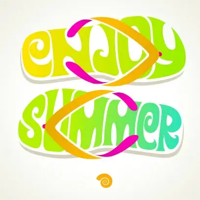summer sandals design vector background