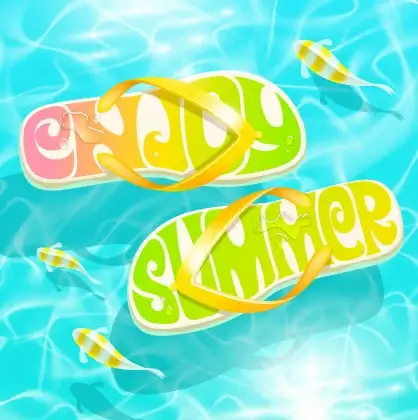 summer sandals design vector background