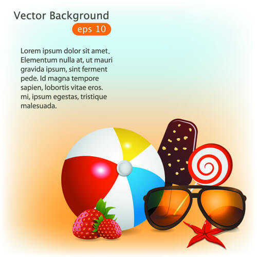 summer time background and illustration vector