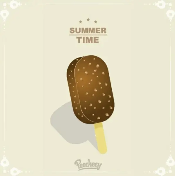 summertime poster with chocolate ice cream