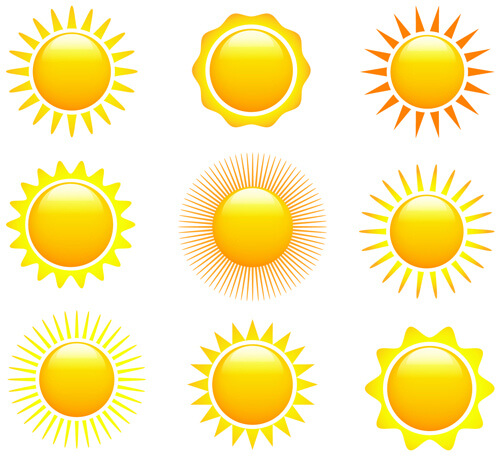 sun icons design elements