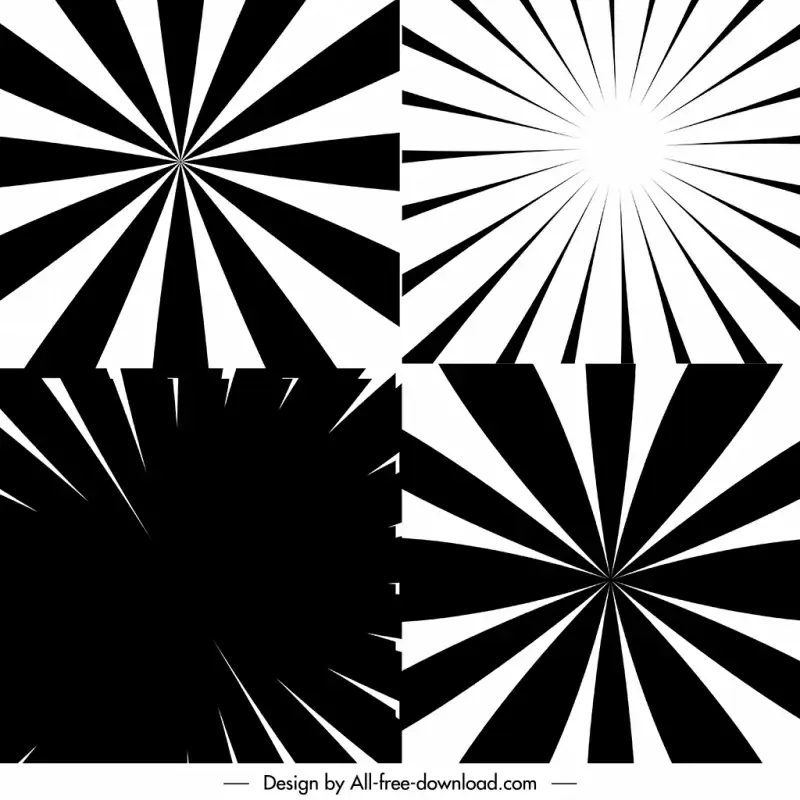 sunburst brushes background templates dynamic contrast black white dynamic rays sketch 