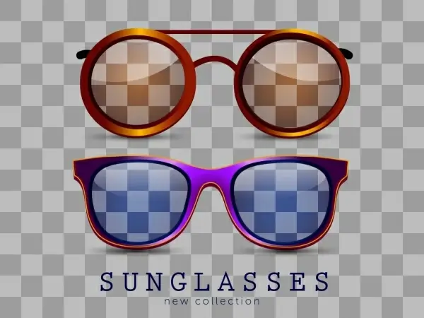 sunglasses icons stylish colored design