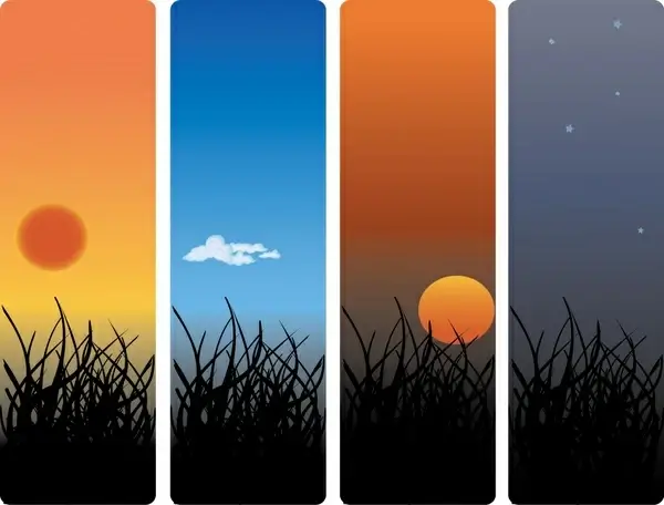 landscape background sets twilight theme vertical closeup design