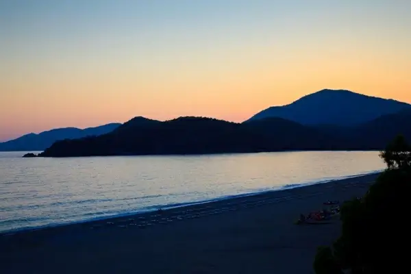 sunset over mountains