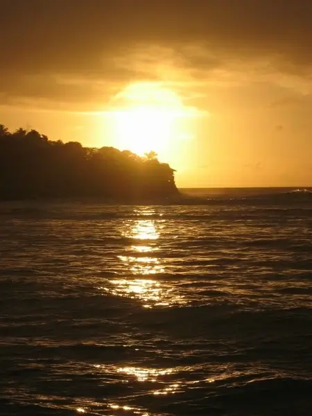 sunset sea water