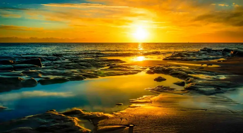 sunset seascape picture elegant twilight time 