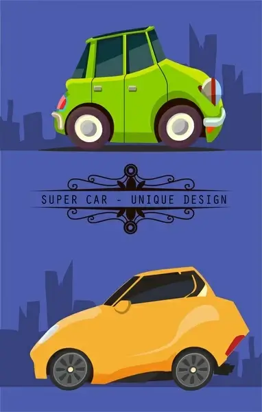 super car concept with unique design in flat