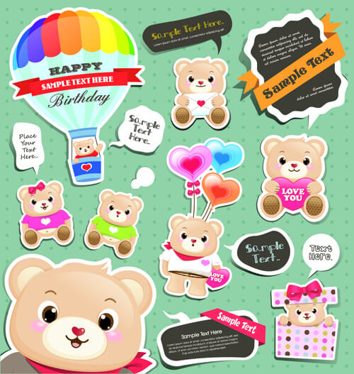 super cute teddy bear design vector graphics