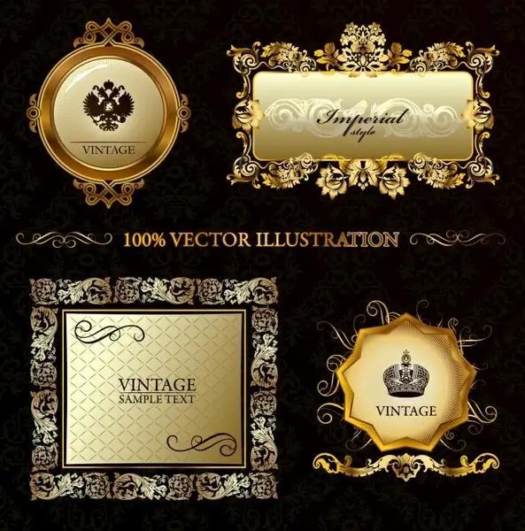 border templates luxury elegant golden classical decor