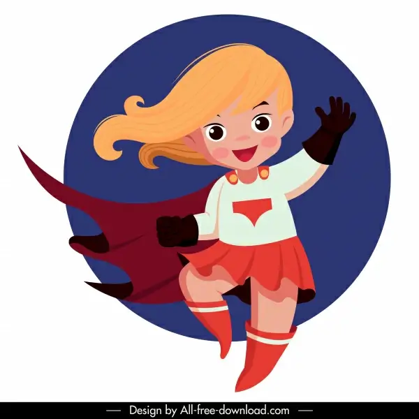 super kid icon cute girl sketch cartoon character