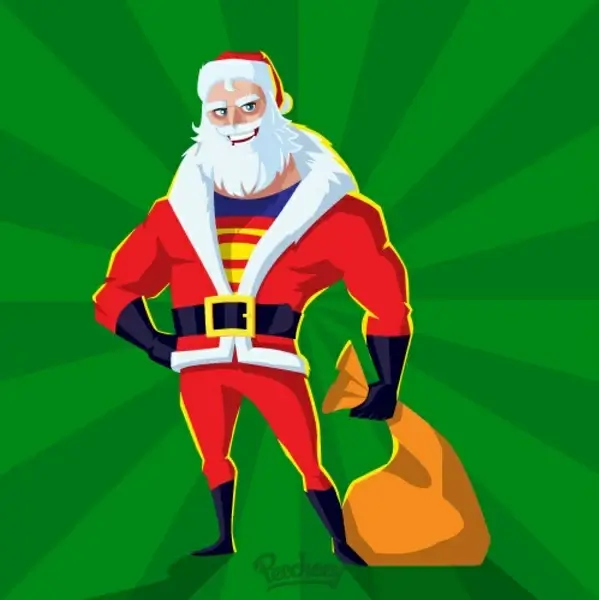 super santa holiday greeting card