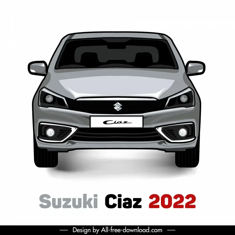 suzuki ciaz 2022 car model icon symmetric front view sketch