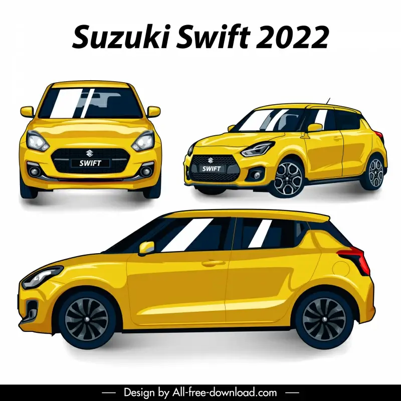 suzuki swift 2022 car advertising template modern different views design 