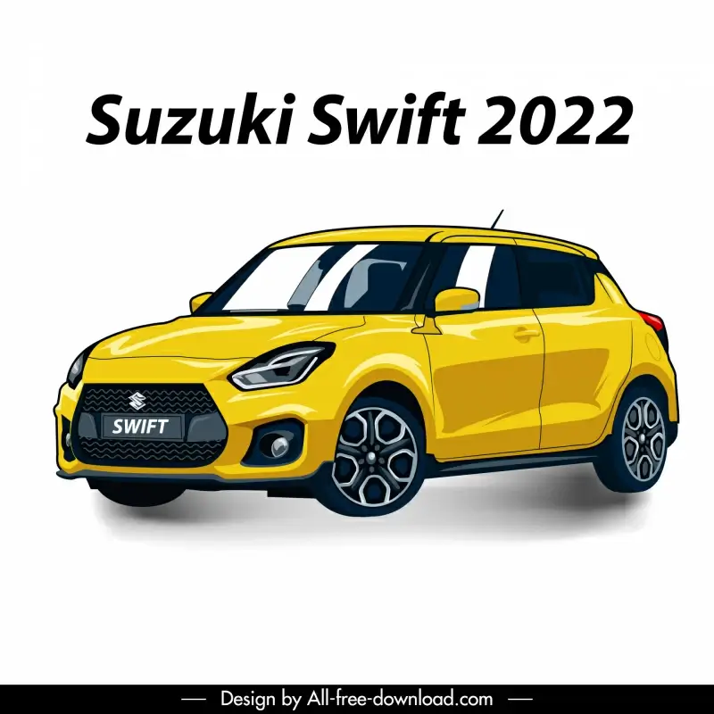 suzuki swift 2022 car model icon modern 3d front view sketch