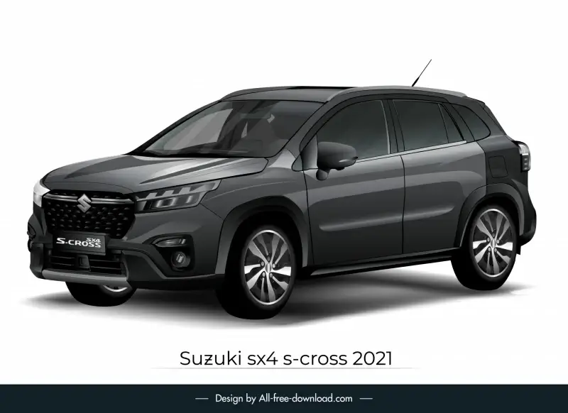 suzuki sx4 s cross 2021 car model advertising template modern 3d sketch