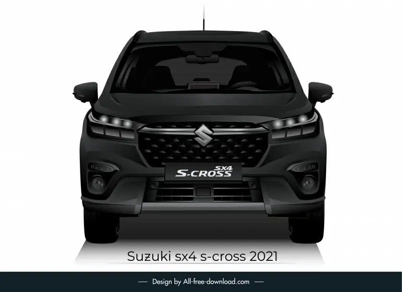 suzuki sx4 s cross 2021 car model advertising template modern symmetric front view design 
