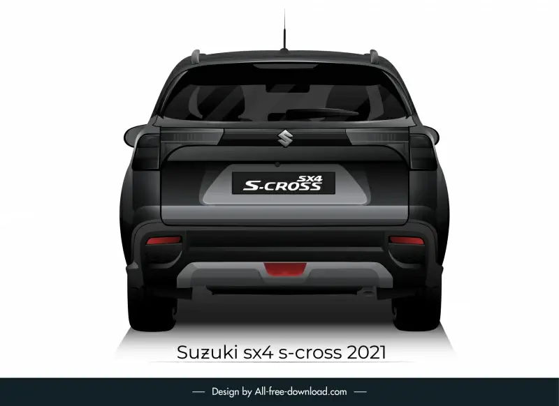 suzuki sx4 s cross 2021 car model icon modern rear view design 