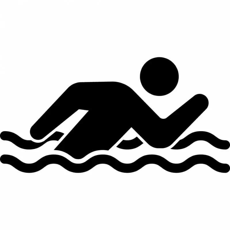 swimmer sign icon flat silhouette sketch