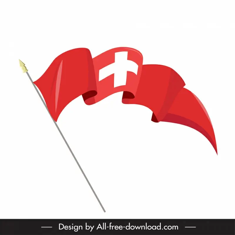 switzerland flag icon dynamic 3d sketch