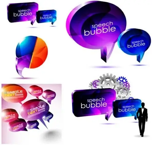 speech bubbles templates modern colorful 3d shapes