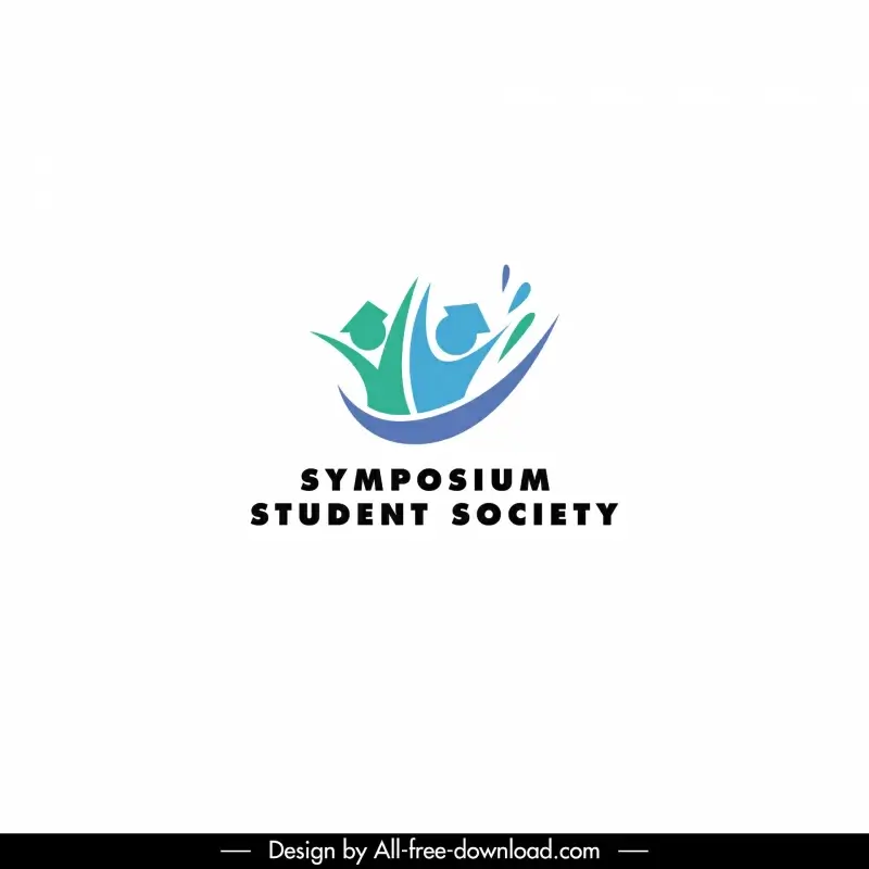 symposium student society logo template dynamic curves graduated icons design