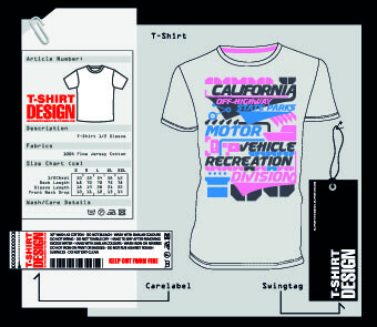 t shirt print and tag design vector