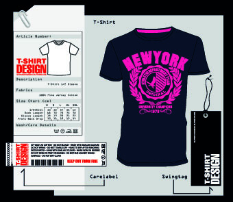 t shirt print and tag design vector