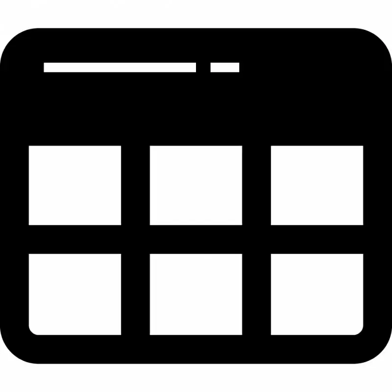 table button sign icon flat contrast black white symmetric squares lines outline