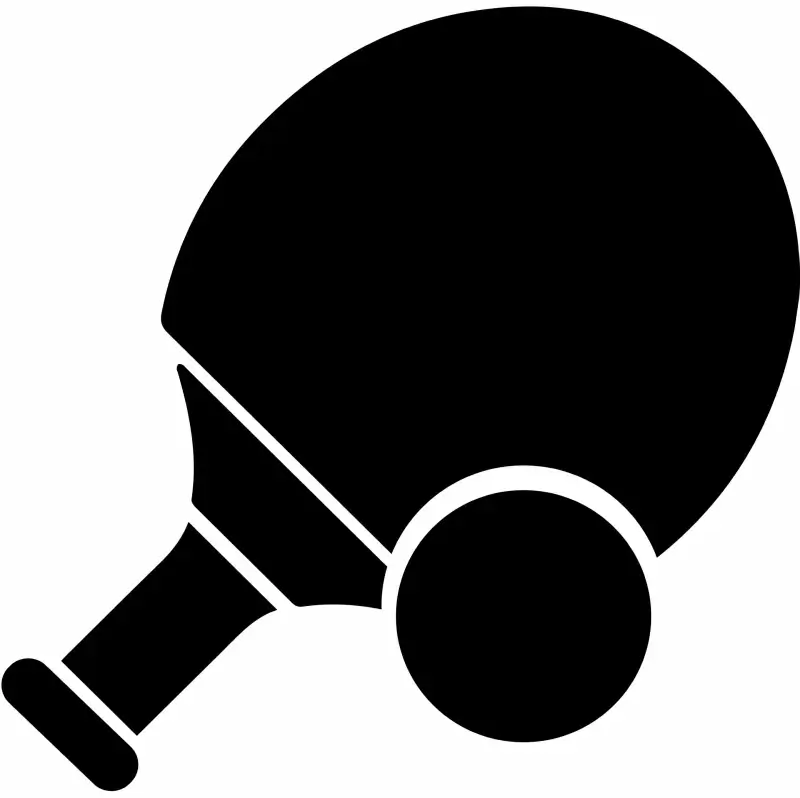 table tennis sign icon flat silhouette paddle ball outline