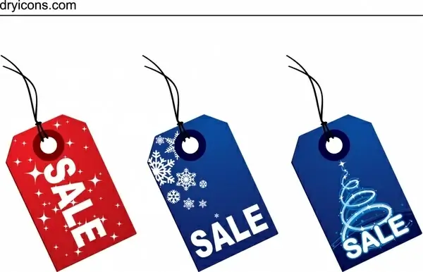 christmas sales tags templates modern red blue design