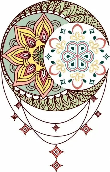 tattoo template multicolored classical symmetric decor