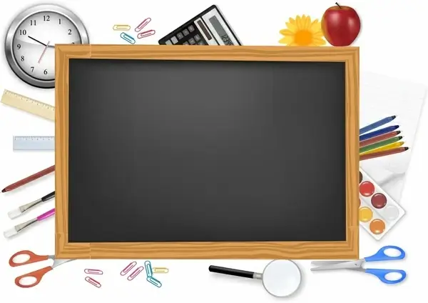 education background blackboard learning tools elements decor